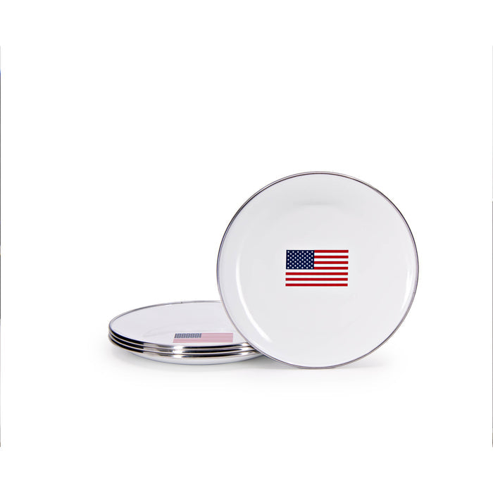 Golden Rabbit Enamelware US Flag Sandwich Plate