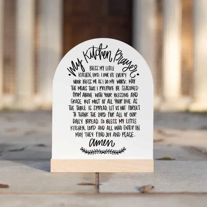 Kitchen Prayer Arched Sign