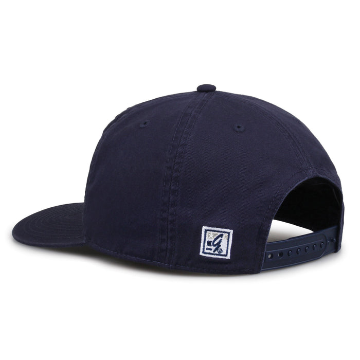 Penn State Nittany Lions Original Heritage Script Snapback in navy, rear view showing adjustable snapback closure