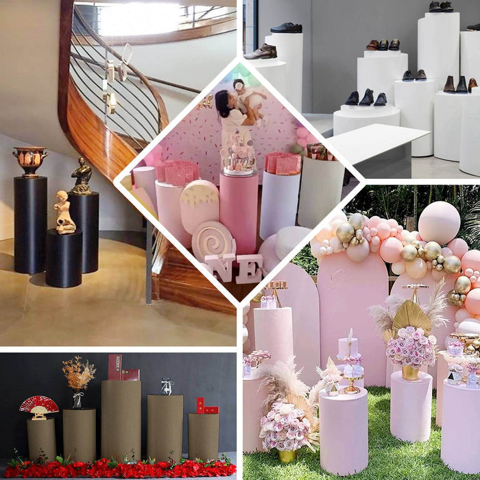 Various display stands for products in different settings and styles.