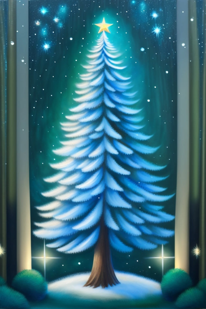 Stars Shinning And Christmas Tree