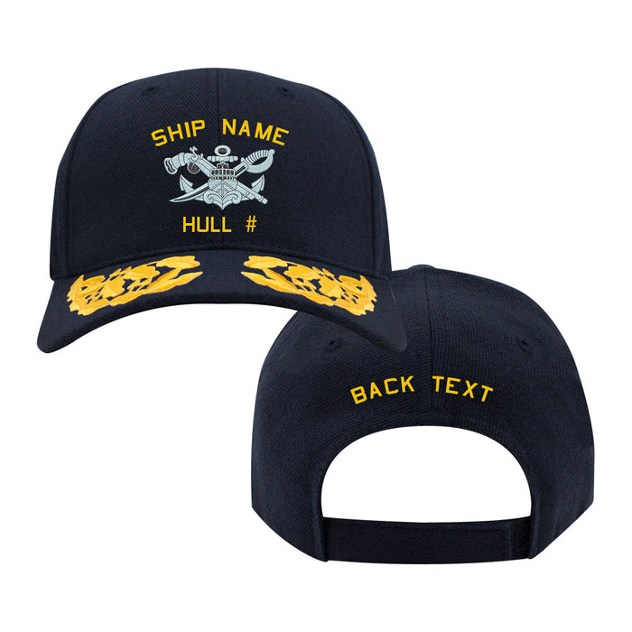 U.S. Navy Custom Ship Cap - Admiral Scrambled Eggs - SWCC Senior Hats and Caps