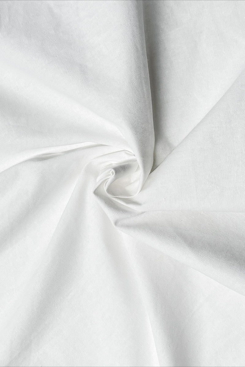 White Long Sleeve Tie Front Linen Blouse