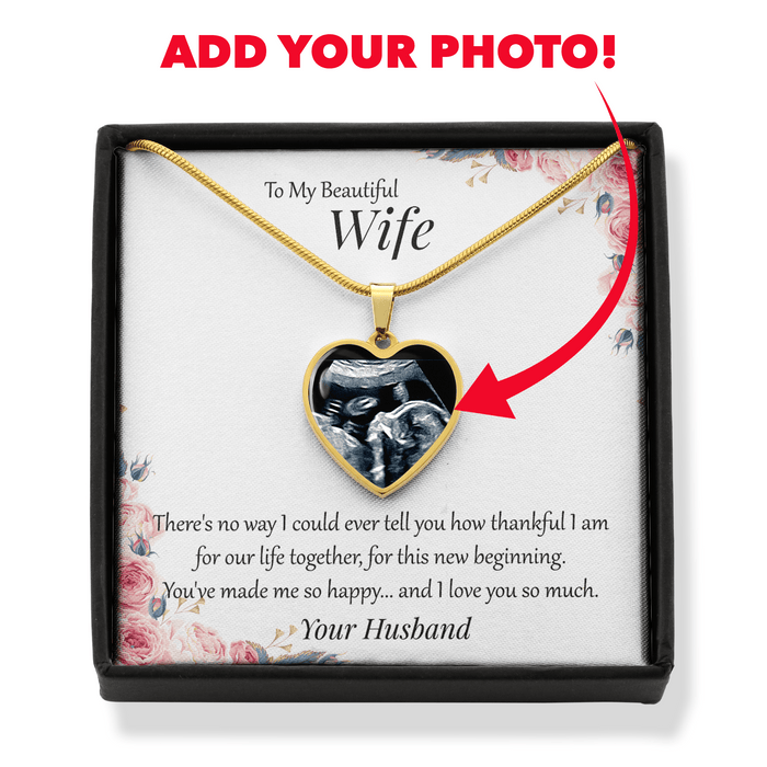 Wife Gift From Husband - Luxury Heart Pendant Necklace: You've made me so happy...