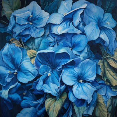 A Close Up Of Blue Flowers