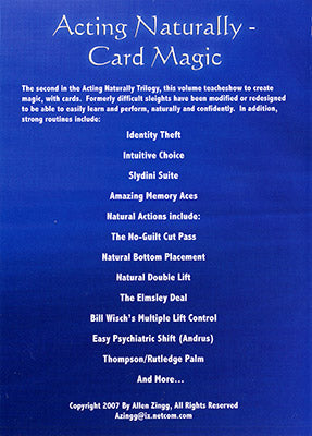 Acting - Naturally (Card Magic) by Allen Zingg