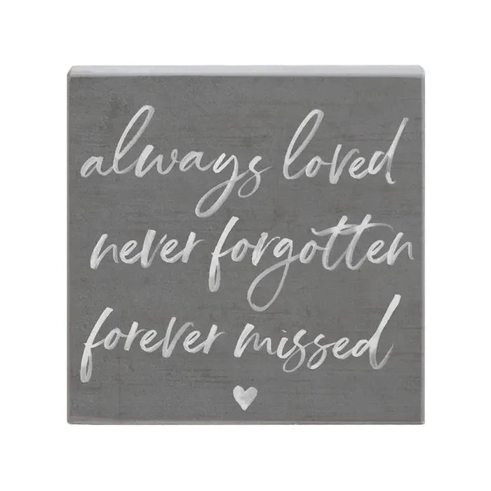 Always Loved Never Forgotten Block Sign