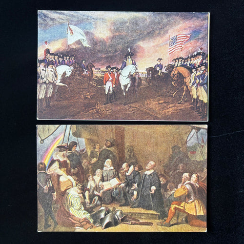 Antique Postcard Lot DC Rotunda Paintings Surrender Cornwallis Pilgrims Rainbow