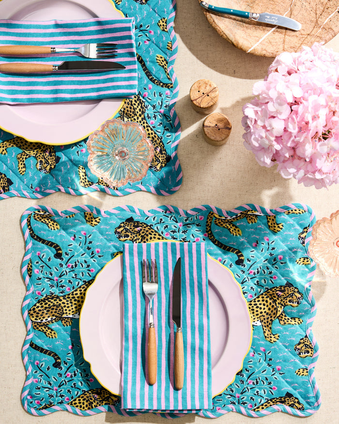 Bagheera - Placemats Set of 4 - Turquoise - Printfresh