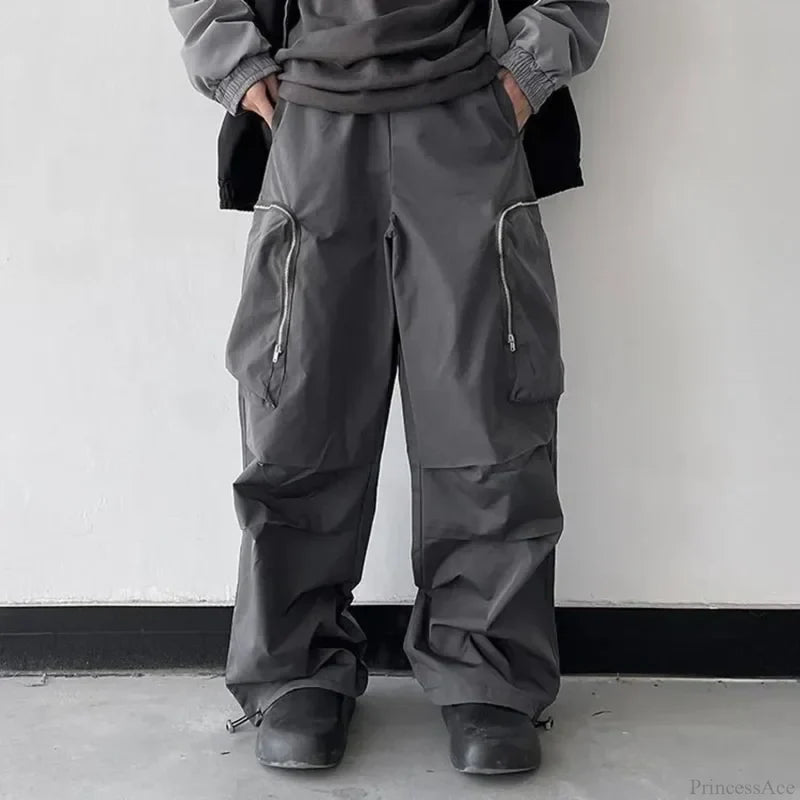 Black Baggy Cargo Streetwear Pants