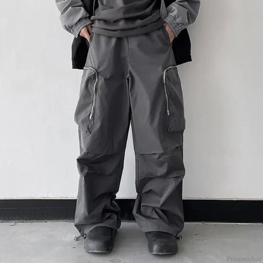 Black Baggy Cargo Streetwear Pants