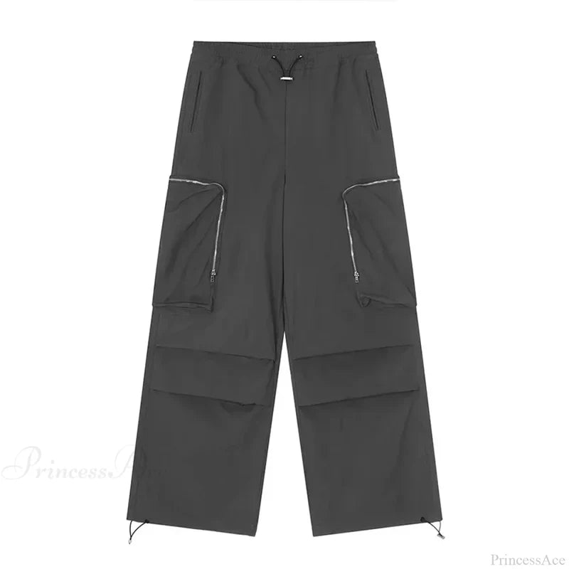 Black Baggy Cargo Streetwear Pants