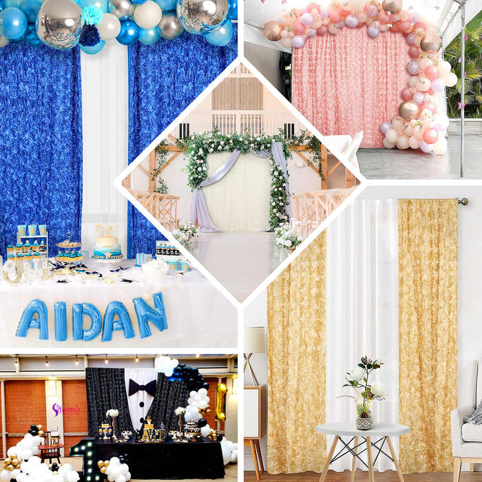 Decorative event backdrops and setups for celebrations.