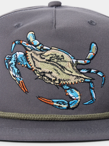 Blue Crab Hat - Charcoal