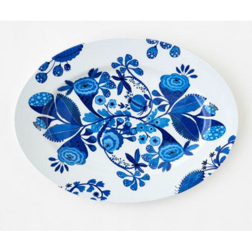 Blue & White Floral Platter