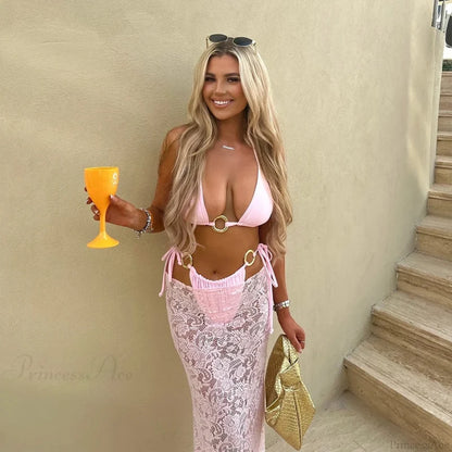 Brazil Long Dress Three Piece Swimsuit