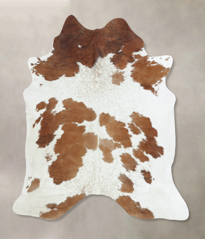 Brown and White Cowhide Rug #B9387