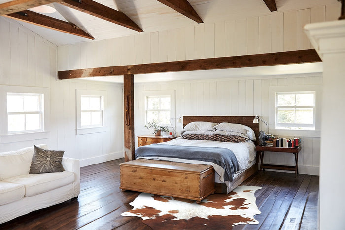 Brown and White Cowhide Rug #B9387