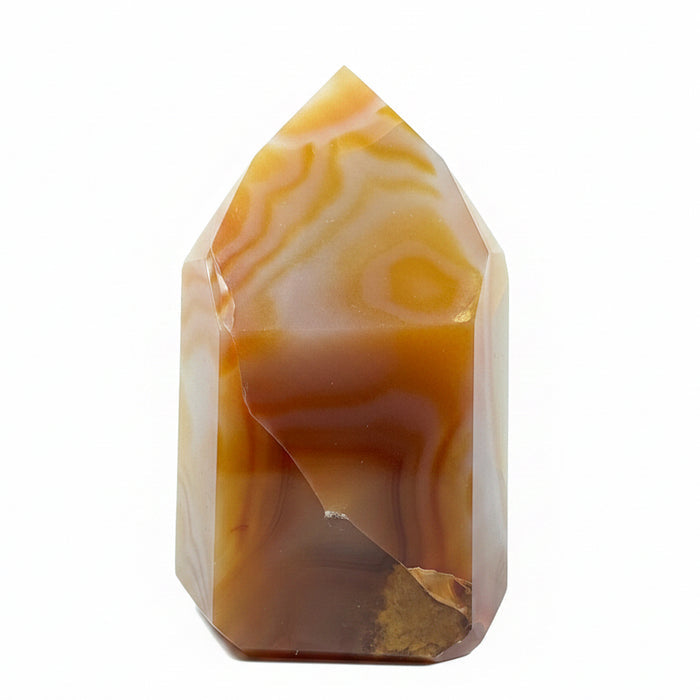 Carnelian Wand Orange Banded Tower Natural Stone