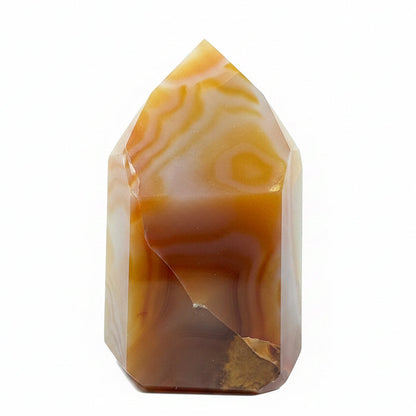 Carnelian Wand Orange Banded Tower Natural Stone