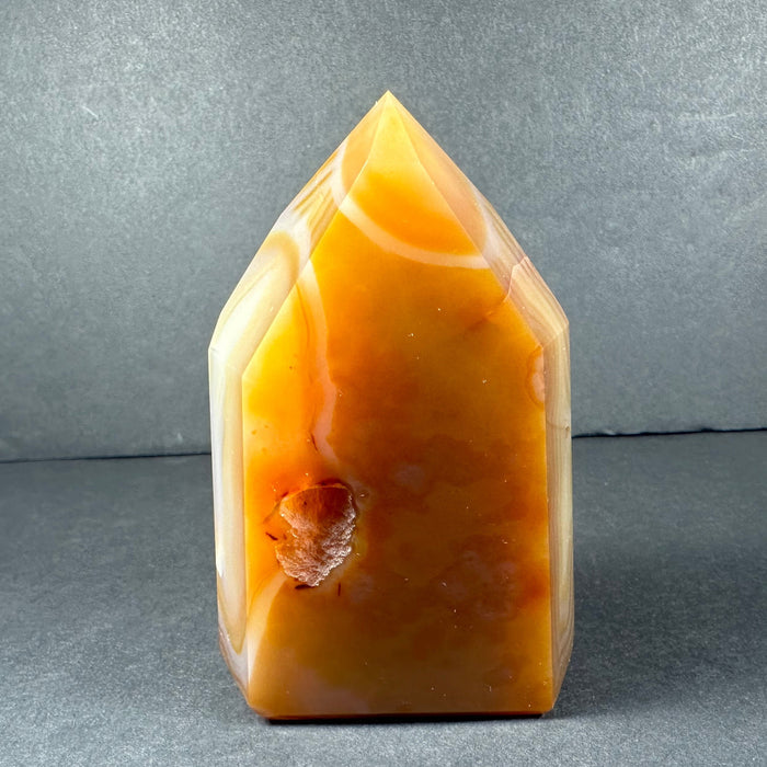Carnelian Wand Orange Banded Tower Natural Stone