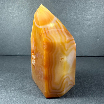 Carnelian Wand Orange Banded Tower Natural Stone