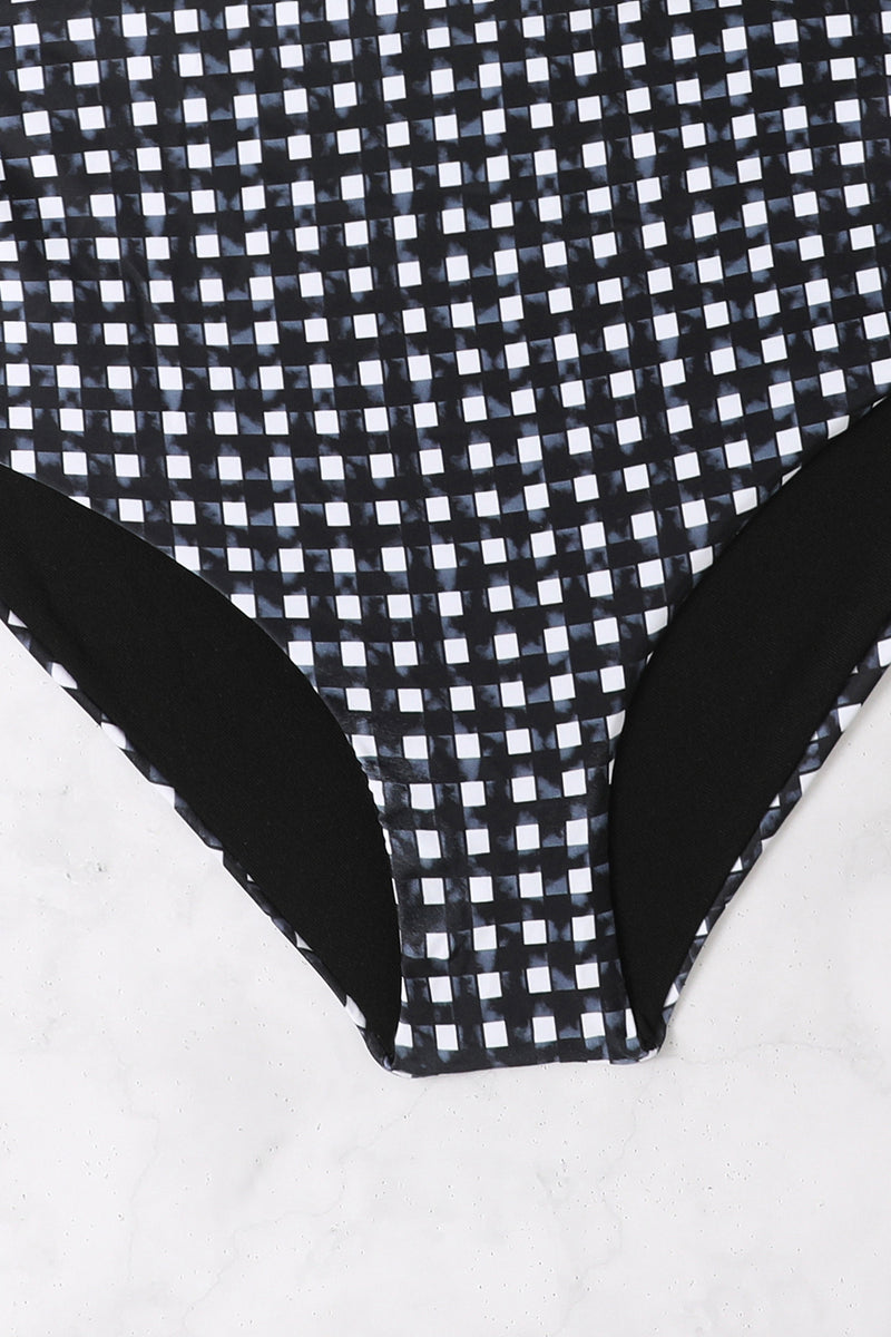 Classic Plaid High Waist Bikini Two Piece Swim Set