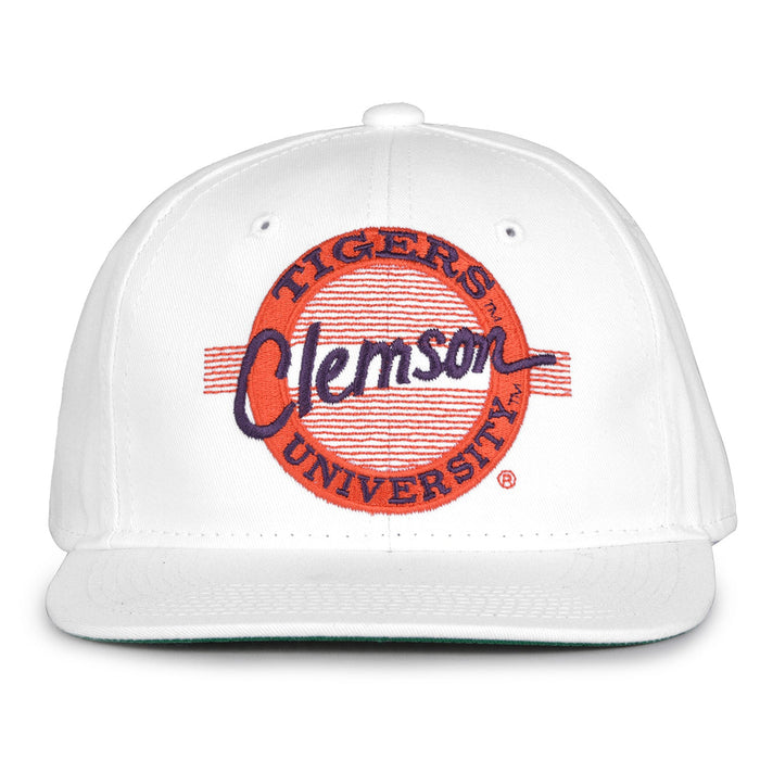 Retro Circle Snapback - White
