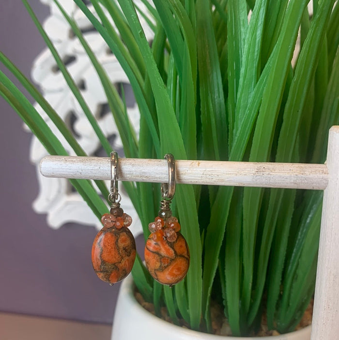 Copper Turquoise Earrings 25mm