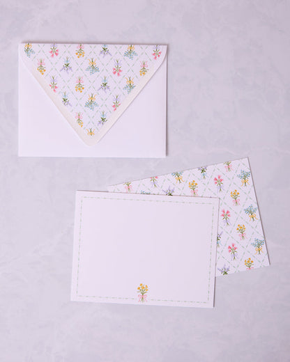 Cream - Bow Bouquet Notecard Set - Gloster Road - Printfresh