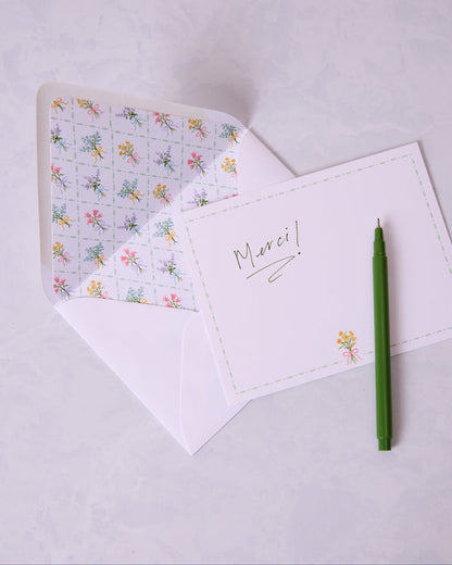 Cream - Bow Bouquet Notecard Set - Gloster Road - Printfresh