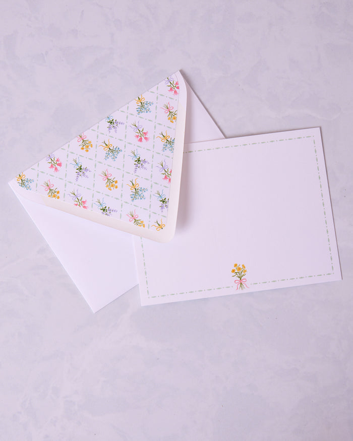 Cream - Bow Bouquet Notecard Set - Gloster Road - Printfresh