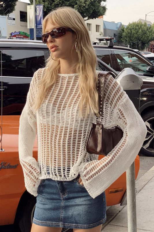 Crochet Hollow Out Vacation Cover Up