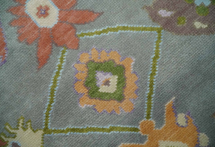Custom Made Gray and Gold Hand knotted Traditional Oushak wool Area Rug - The Rug Decor