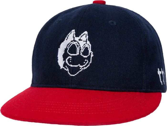 DIGICAT WOOL BALL CAP NAVY/ RED