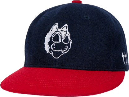 DIGICAT WOOL BALL CAP NAVY/ RED