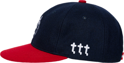 DIGICAT WOOL BALL CAP NAVY/ RED