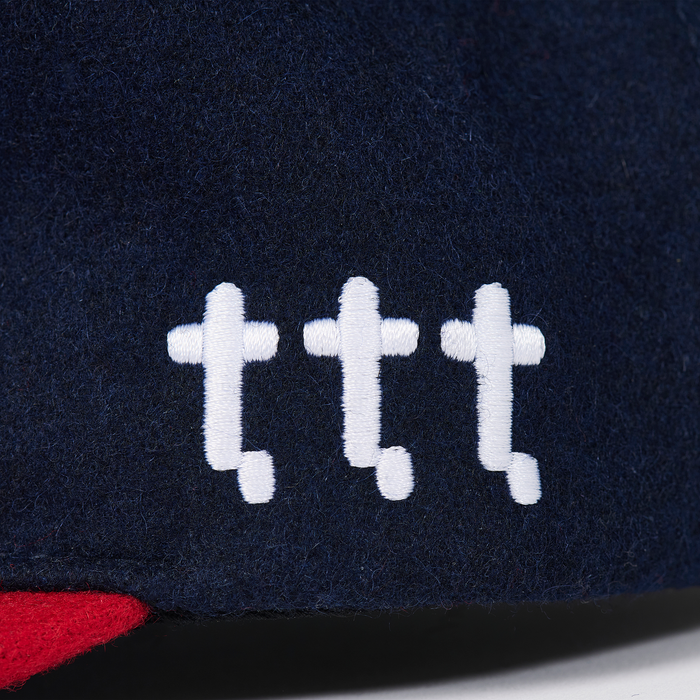 DIGICAT WOOL BALL CAP NAVY/ RED