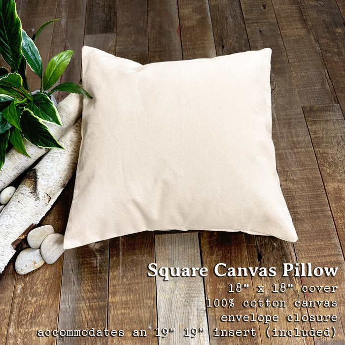 Doe & Fawn - Spring Square Canvas Pillow