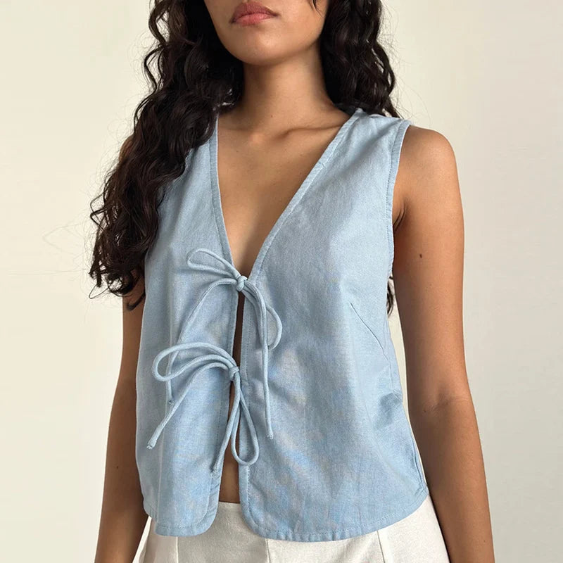 Double Tie Closure Crop Top