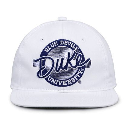 Retro Circle Snapback - White