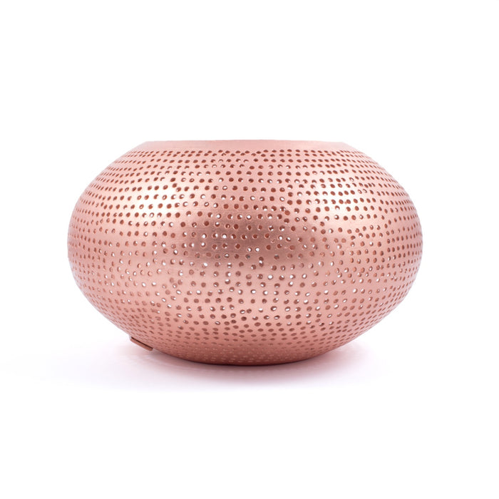 Egyptian Handmade Pierced Copper Votive Holder