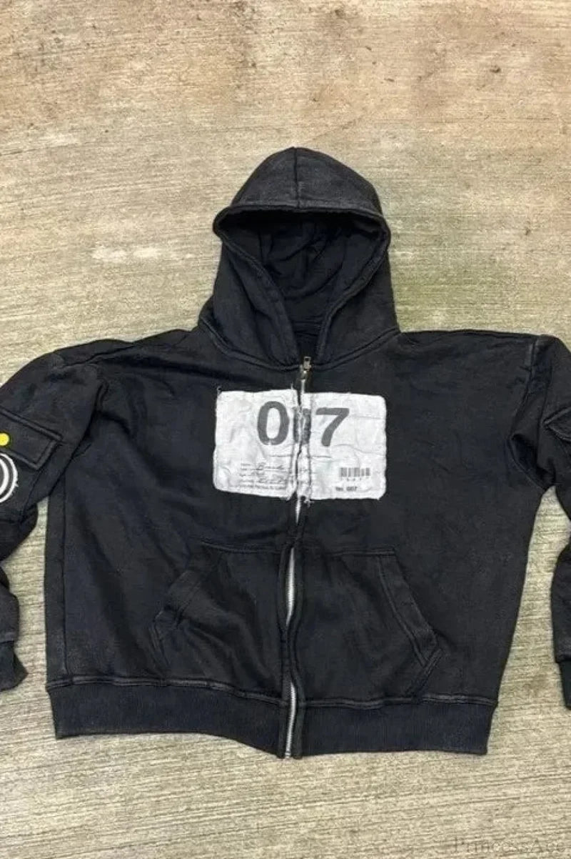 Flash Diamond Oversized Hoodie Black 4 / M