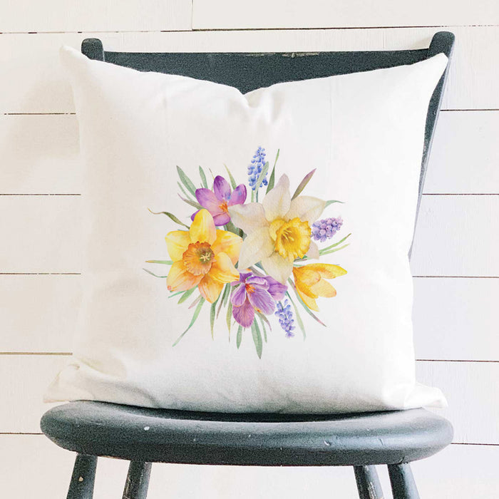 Floral Bunch - Spring Square Canvas Pillow