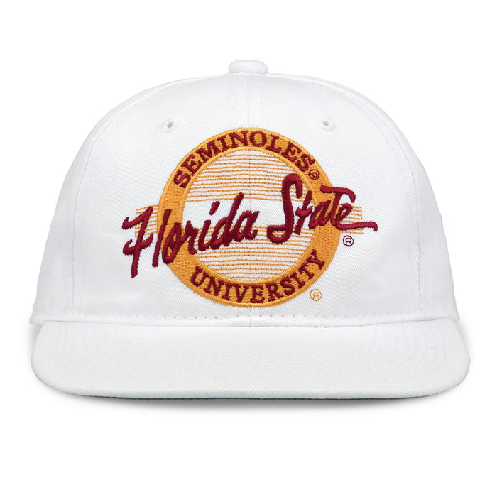 Florida State Seminoles Retro Circle Snapback - White, front view