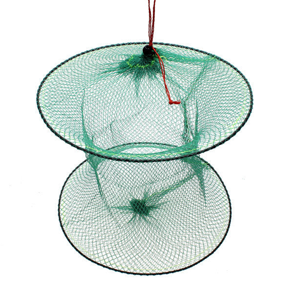 Folding Round Metal Frame Nylon Mesh Crab Fish Fishing Landing Net-Green - GhillieSuitShop