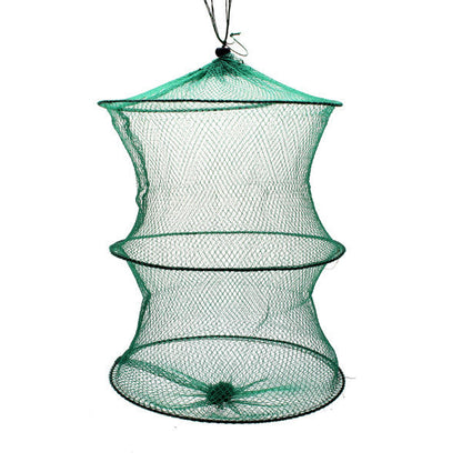 Folding Round Metal Frame Nylon Mesh Crab Fish Fishing Landing Net-Green - GhillieSuitShop