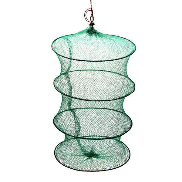 Folding Round Metal Frame Nylon Mesh Crab Fish Fishing Landing Net-Green - GhillieSuitShop