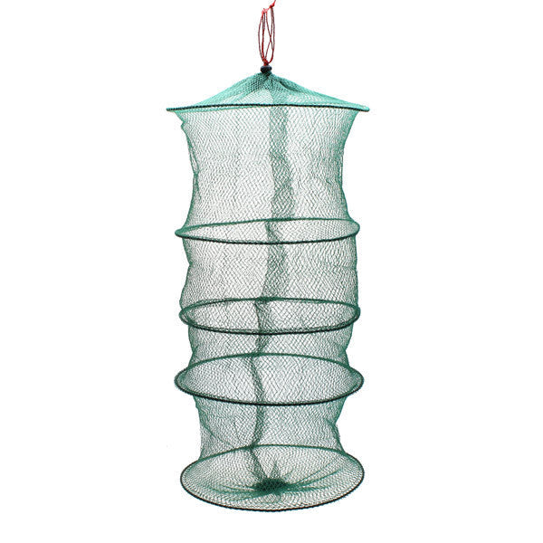 Folding Round Metal Frame Nylon Mesh Crab Fish Fishing Landing Net-Green - GhillieSuitShop