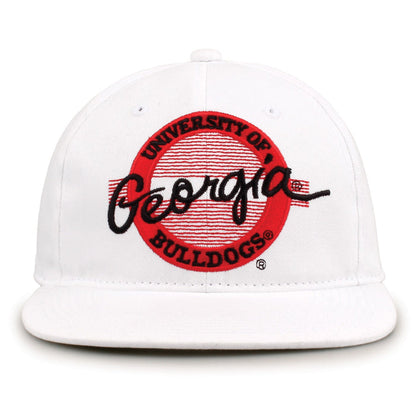 Retro Circle Snapback - White